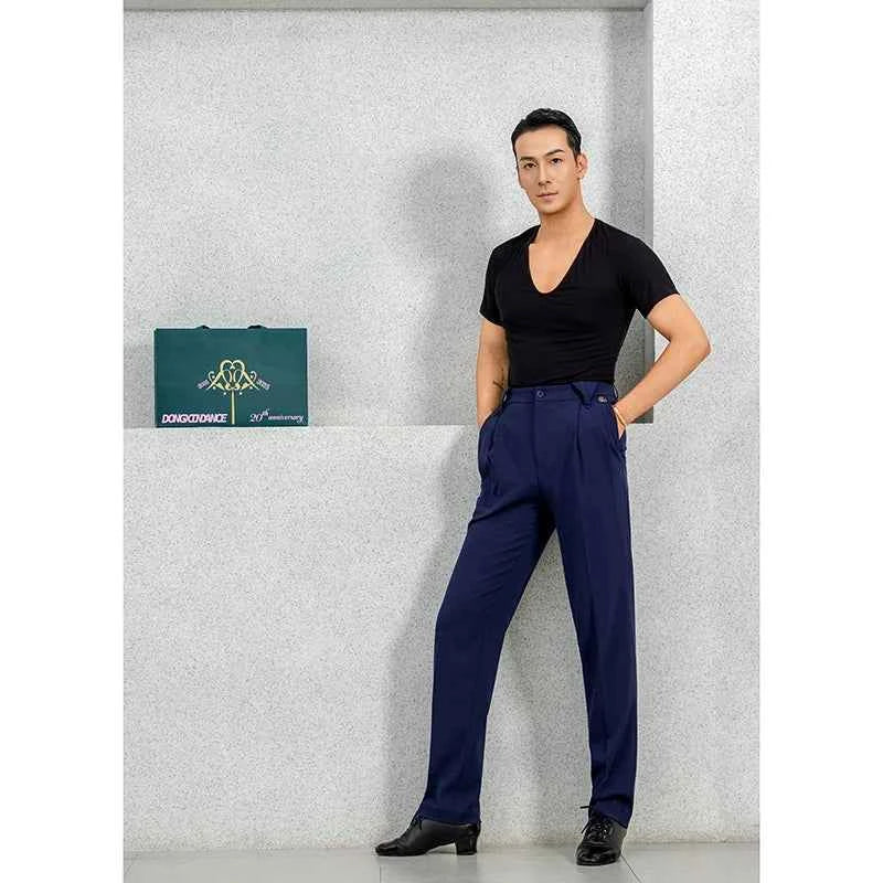 DONGXIN Men's High Waist Dance Pants, Durable & Comfortable Straight Leg Practice Trousers NK710