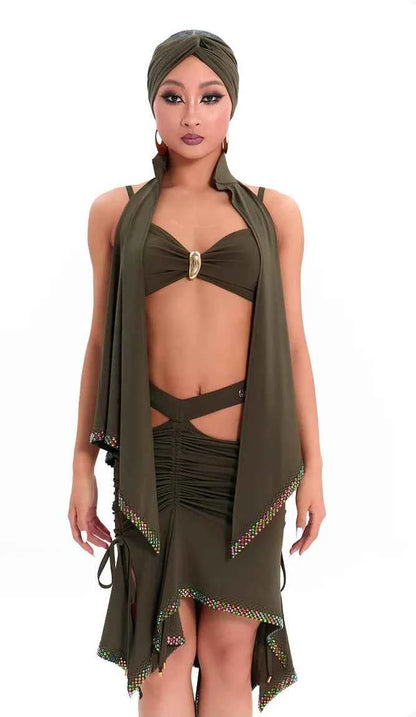 DUYQ "Green Limited" 007 Original One Size Top National Standard Women's Latin Dance Practice Suit Professional New Products