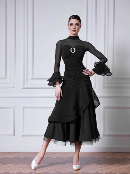 TID female advanced ballroom dance modern dance skirt