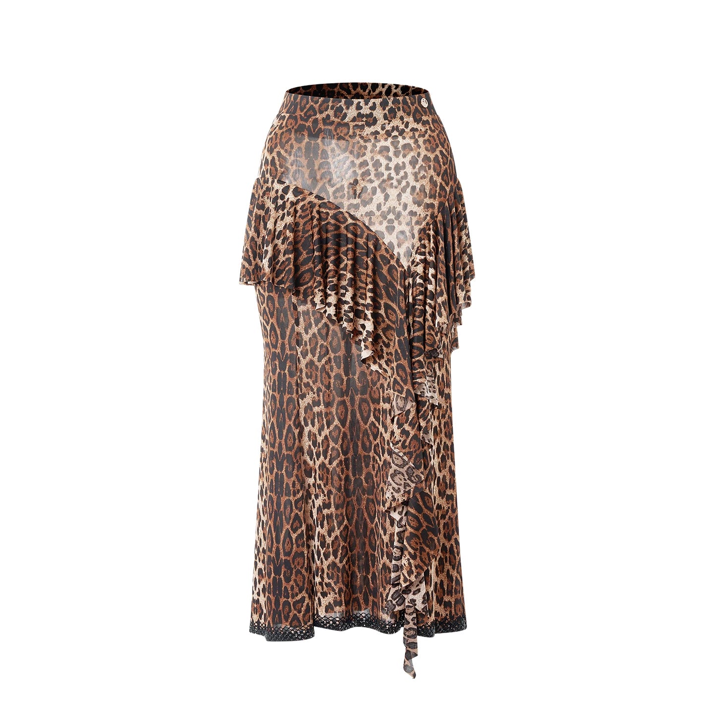 DUYQ "Leopard Hidden, Xia Ying" Modern 001 Slant Shoulder Irregular Tassel Top National Standard Women's Modern Dance Practice Suit
