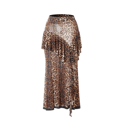 DUYQ "Leopard Hidden, Xia Ying" Modern 001 Slant Shoulder Irregular Tassel Top National Standard Women's Modern Dance Practice Suit
