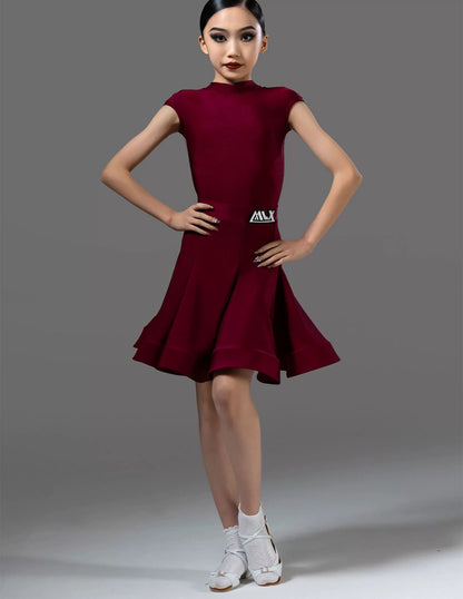 MLX.8988 burgundy children's new Latin dance children's competition clothes big skirt dance performance clothes