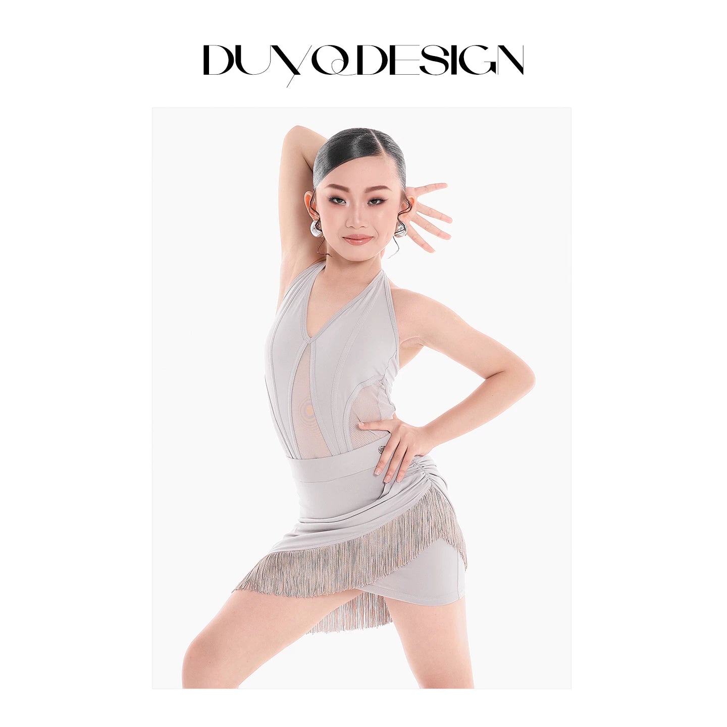 DUYQ Children's Style "Mountain Awakens, Spring Sorrow" 005 classic camisole top, Latin dancer girls' practice outfit, professional