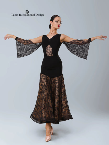 TID new adult female waltz pendulum skirt temperament long skirt national ballroom dance suit skirt