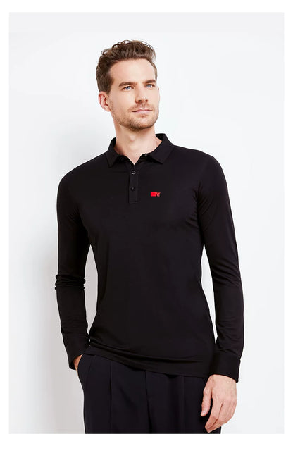 NY Fashion Men's  Ballroom Latin Long Sleeve Polo shirt Practice Dance Top Training Dance Top 21115T