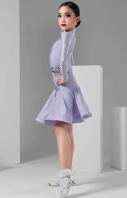 MLX8923 Children's National Dance Competition Grading Performance Clothing Latin Dance Girls' Regular Clothing Split Set