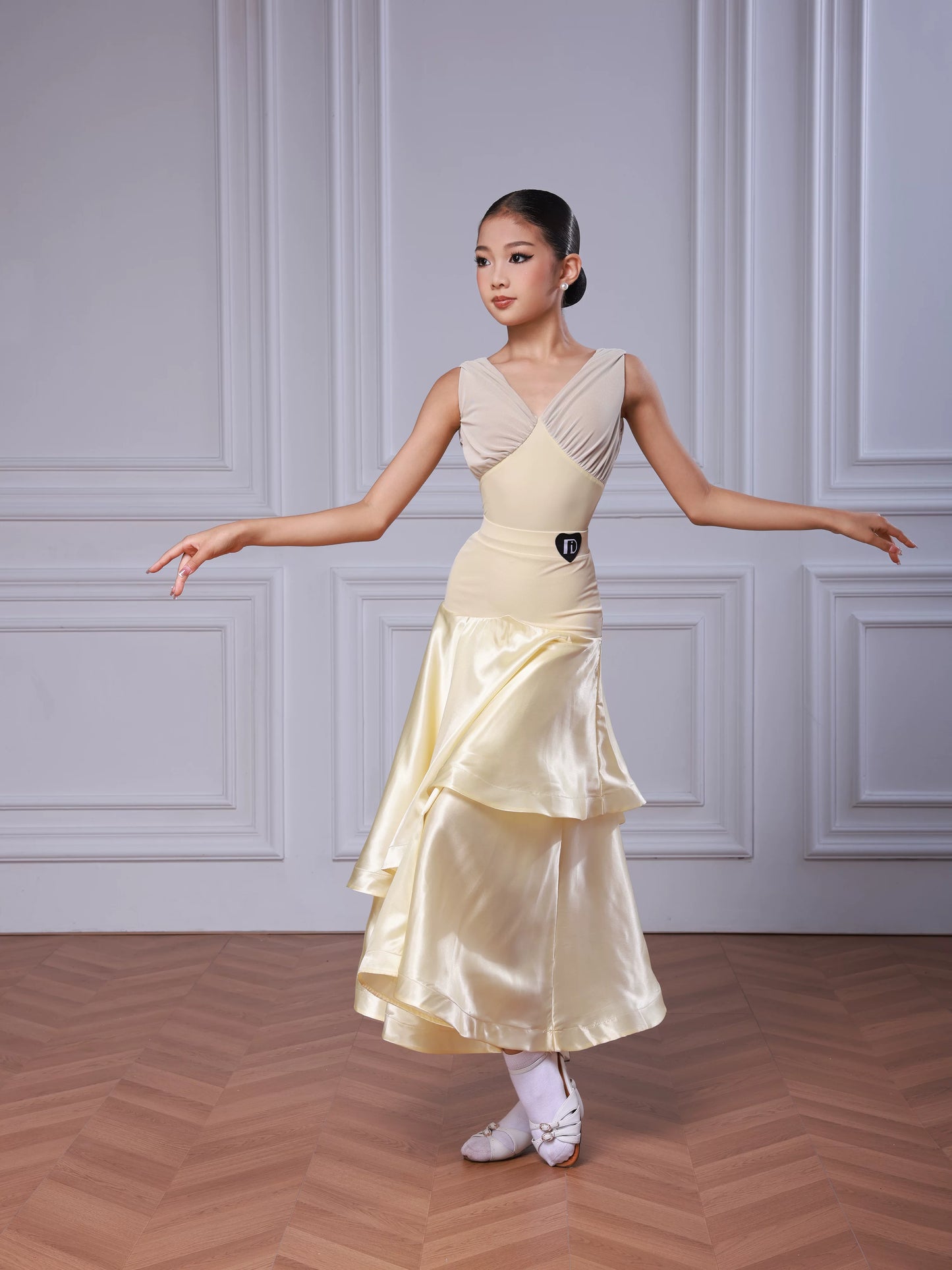 TID Modern Dance Suit Girls Waltz Ballroom Dance Suit Daily Training Pop Skirt CM2422