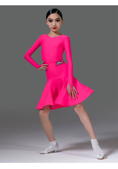MLX.8986 new Latin dance costumes for children's professional competitions, children's practice table, performance costumes, split sets