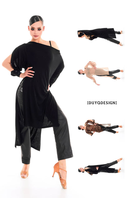 DUYQ "Female Teacher Series" 001 loose long-sleeved one-size-fits-all teaching shirt, national standard women's Latin dance major