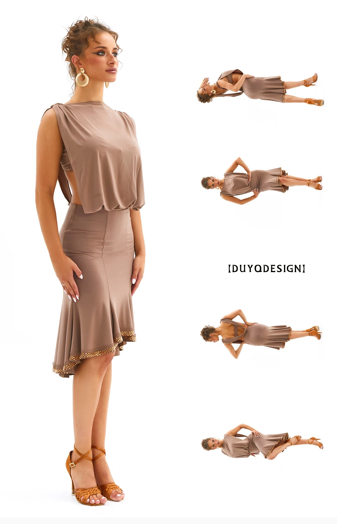 DUYQ [Polina-3] 017 Classic sleeveless dress national standard women's Latin dance practice suit professional performance