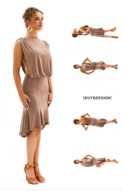 DUYQ [Polina-3] 017 Classic sleeveless dress national standard women's Latin dance practice suit professional performance