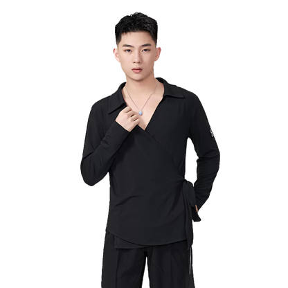 BOBO-DANCE.L087 Latin Dance Suit Men's Long Sleeve Top Practice Suit Loose Couple Shirt Premium Shirt Professional Art School Student