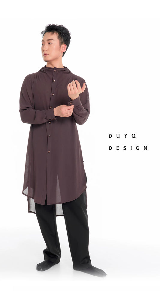 DUYQ "Men's Series" 006 Single-breasted texture long-sleeved top Latin dance suit men's teaching class