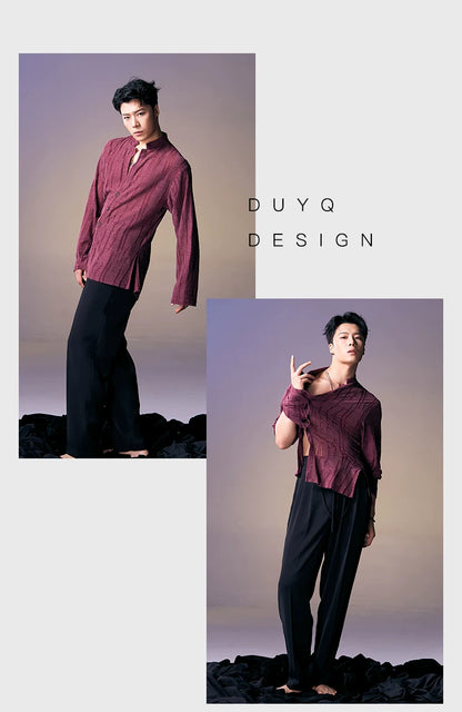 DUYQ "New Men" 015 Lightly Neutral Wind Top National Standard Men's Latin Dance Practice Suit Professional