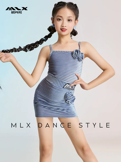 MLX 8212/8399 Children's Latin Dance Practice Suit Advanced Sense Children's Dance Training Performance Class Suit
