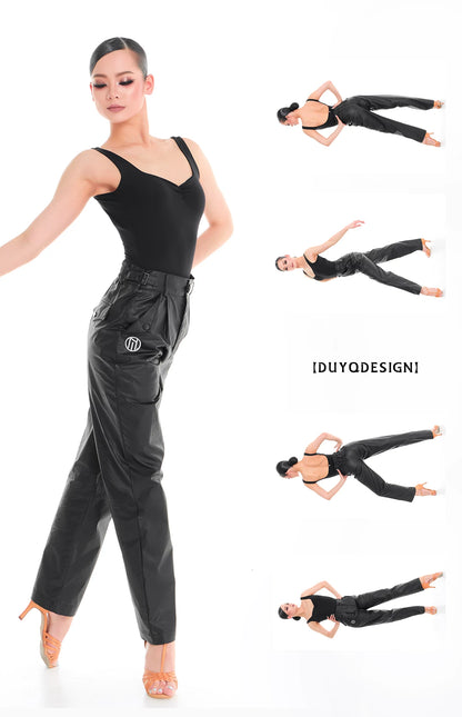 DUYQ "Female Teacher Series" 013 Adjustable elastic belt straight pants Latin dance practice clothes teaching class
