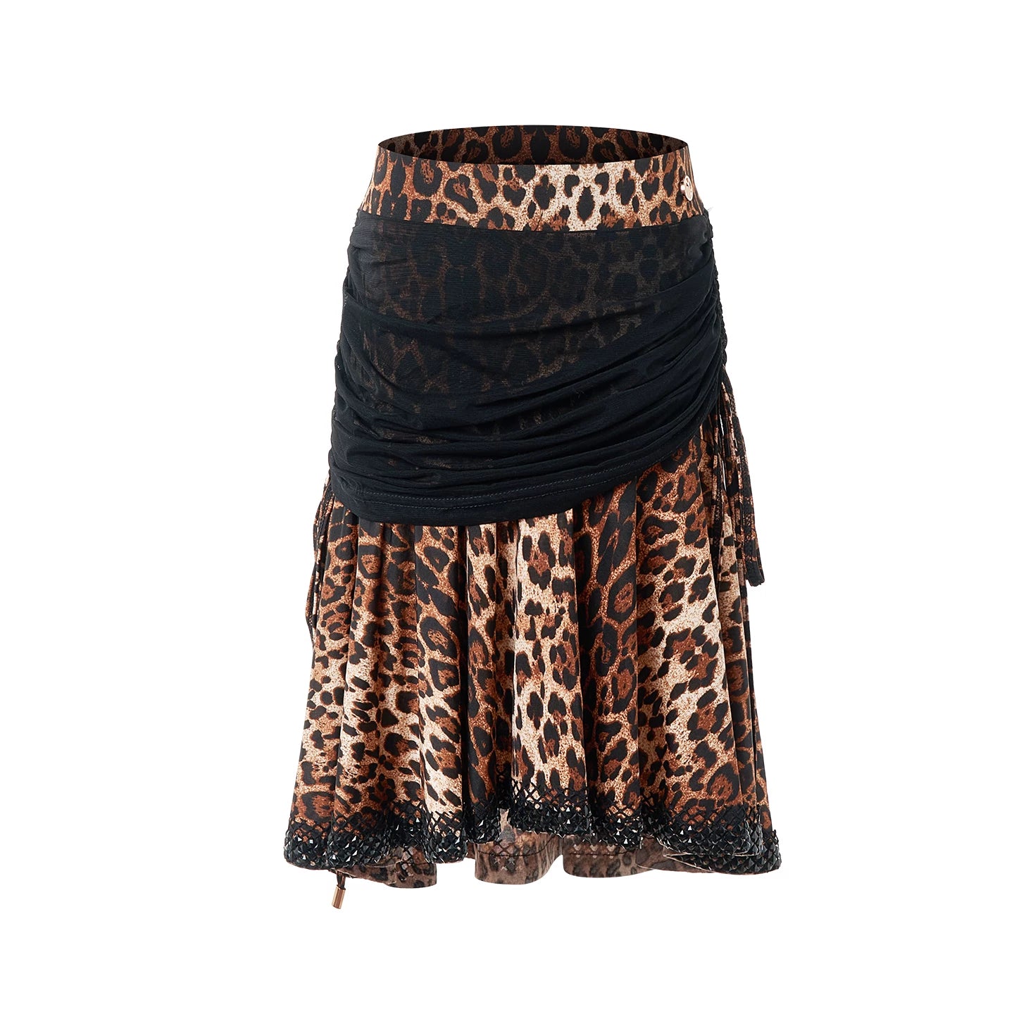 DUYQ children's style "Leopard Hidden Xia Ying" 010 mesh top gymnastics suit girls Latin dance practice suit - Mine·Jas