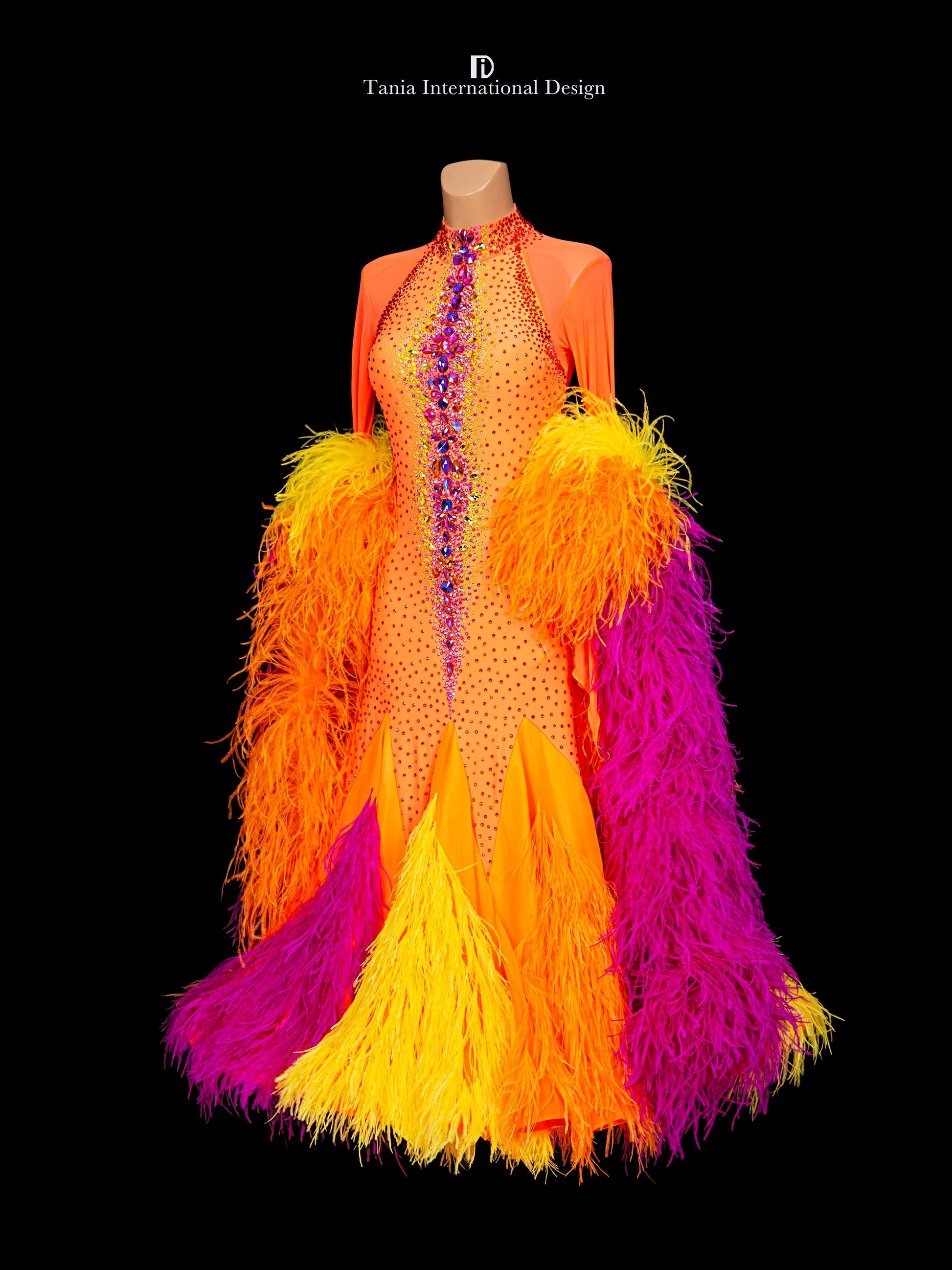 TID M1309 women's ballroom dance dress ballroom dance professional competition costume - Mine·Jas