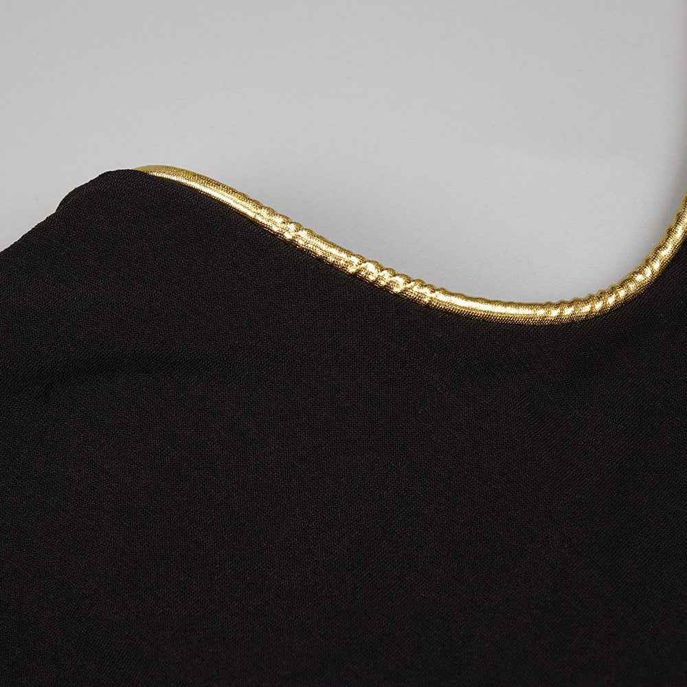 BD2561 Golden Flower Sleeveless Backless Halter Jumpsuit