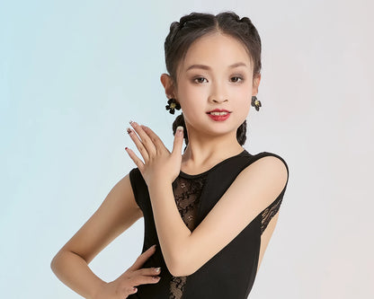 MLX children's Latin dance costume, fringed skirt, girls' dance one-piece top, practice performance costume