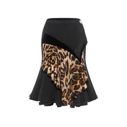 DUYQ [Polina] 014 Asymmetrical bead edge swing skirt national standard women's Latin dance practice performance uniform class uniform