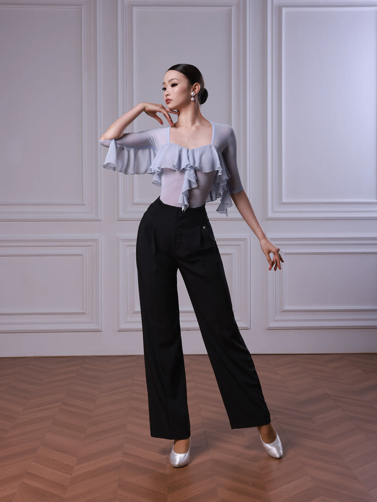 TID women's top high-end floating sleeve dance suit professional ballroom dance practice clothing B086/M001