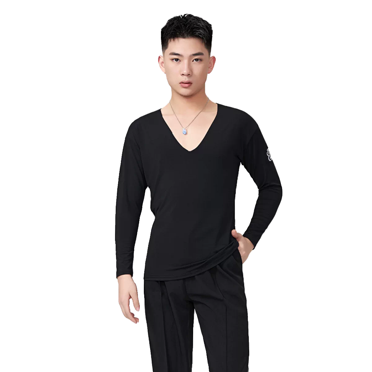 BOBO-DANCE.L040 Boys Latin Dance Clothing High-end New Professional Practice Clothing Men's Adult Loose Autumn and Winter Long Sleeve Top