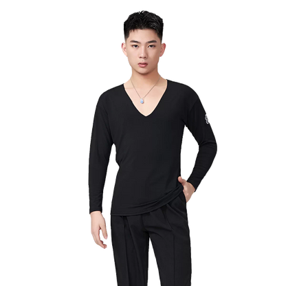 BOBO-DANCE.L040 Boys Latin Dance Clothing High-end New Professional Practice Clothing Men's Adult Loose Autumn and Winter Long Sleeve Top