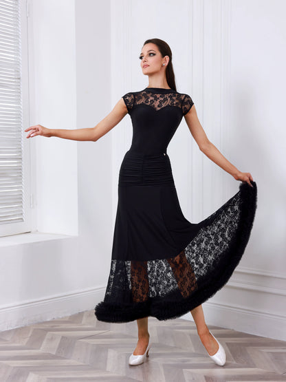 TID female ballroom dance skirt and top national standard practice suit B058/S037