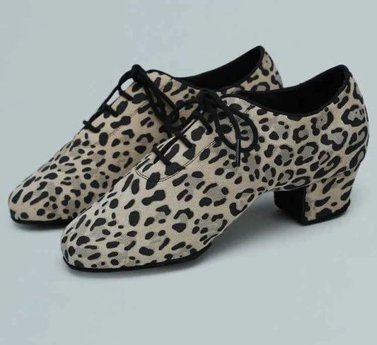 DRH-101 leopard print practice shoes social dance shoes ballroom latin