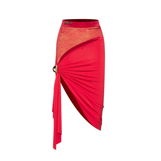 DUYQ [NSAD] 012 oblique cut splicing skirt national standard women's Latin dance practice performance clothes professional