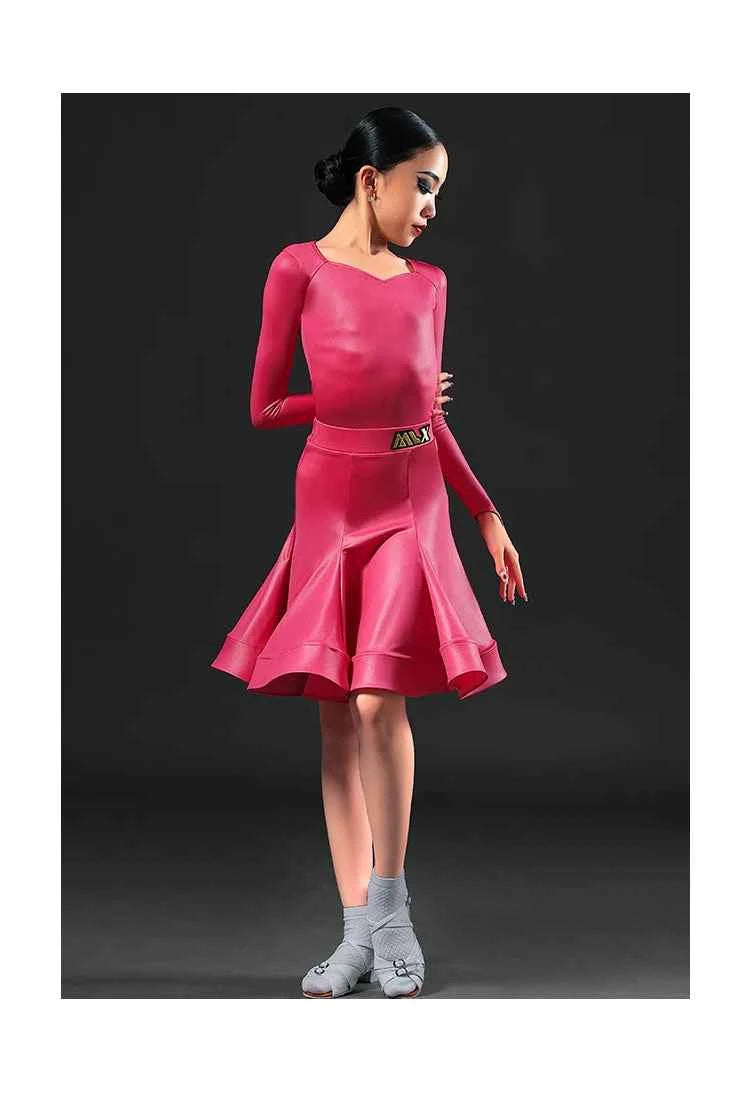 MLX.8971 Latin Dance Competition Clothing Children's Dance Grading Standards Regulations Clothing Performance Clothing Split Set Customization