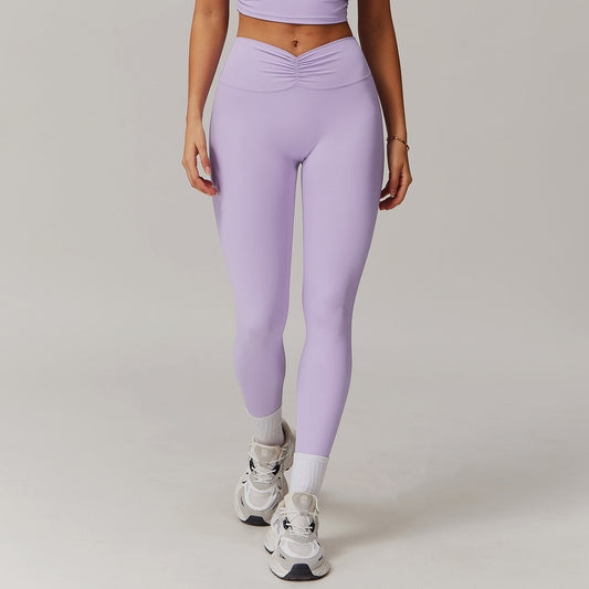 ZC9141-Naked high waist hip lift yoga flared pants running fitness trousers thin tight sweatpants