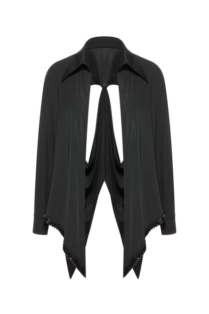 DUYQ "Mountain Awakening Rain Latin" 019 Back Hollow Diamond Shirt National Standard Women's Latin Dance Practice Suit