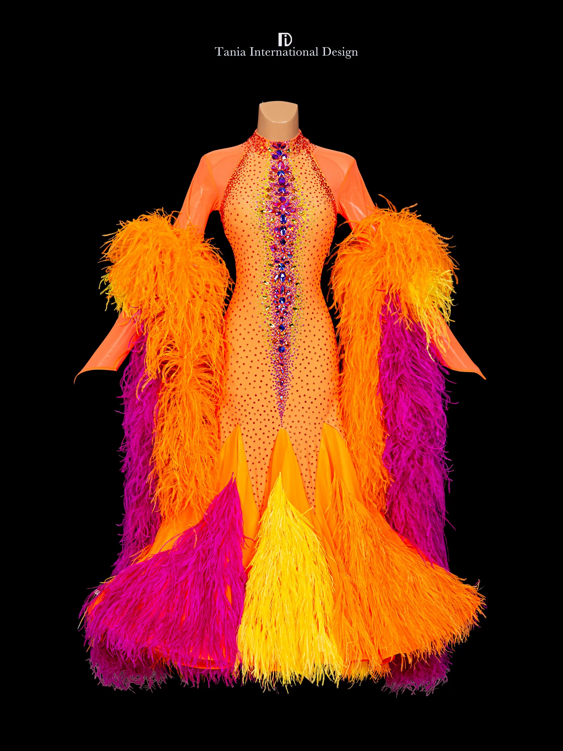 TID M1309 women's ballroom dance dress ballroom dance professional competition costume - Mine·Jas