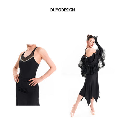 DUYQ "Mountain Awakening Rain Modern" 010 Diamond I-shaped Vest Top National Standard Women's Modern Dance Practice Suit