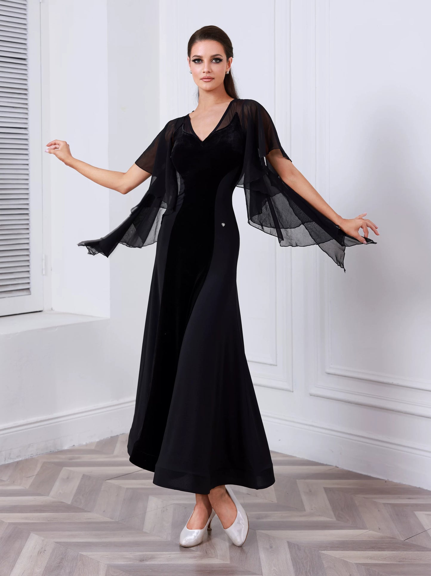 TID female waltz ballroom dance dress national ballroom dance practice suit D030