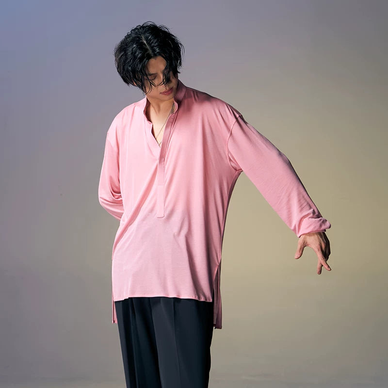 DUYQ "New Men" 008 Classic replica of the national standard men's Latin dance practice clothes, shirts and tops