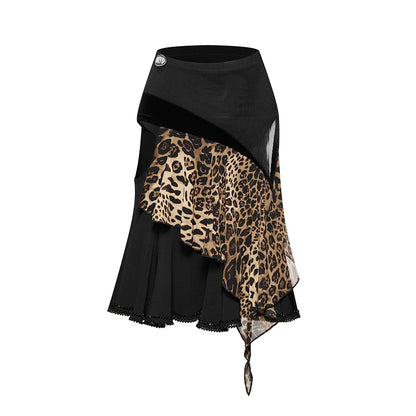 DUYQ "Chasing Leopard Girl" 010 Original Hollow-out Splicing Skirt National Standard Women's Latin Dance Practice Performance Suit