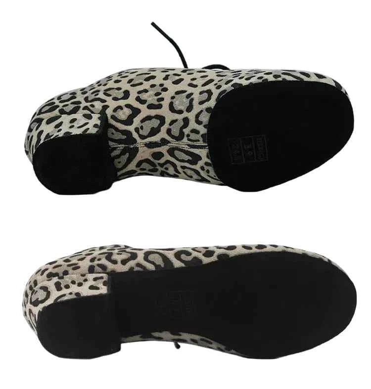 DRH-101 leopard print practice shoes social dance shoes ballroom latin