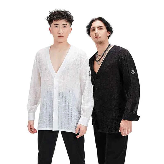 BOBO Men's Latin Dance Suit Shirt High-end Professional Practice Suit Adult Couple Top Long Sleeve Boys