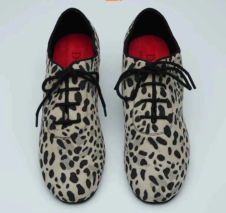 DRH-101 leopard print practice shoes social dance shoes ballroom latin
