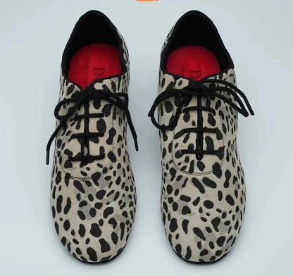 DRH-101 leopard print practice shoes social dance shoes ballroom latin