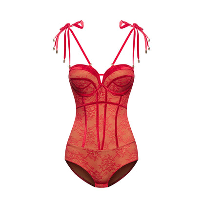 DUYQ [NSAD] 003 Bow One-piece Corset Latin Girl Practice Performance Clothing Professional Class Uniform Advanced