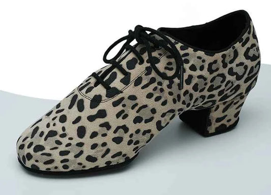 DRH-101 leopard print practice shoes social dance shoes ballroom latin