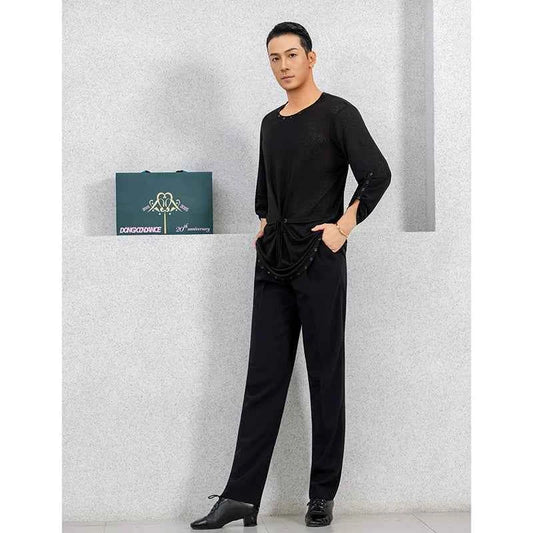 Dongxin dance suit Latin dance mercerized adjustment sleeve rivet top drawstring practice suit NY849