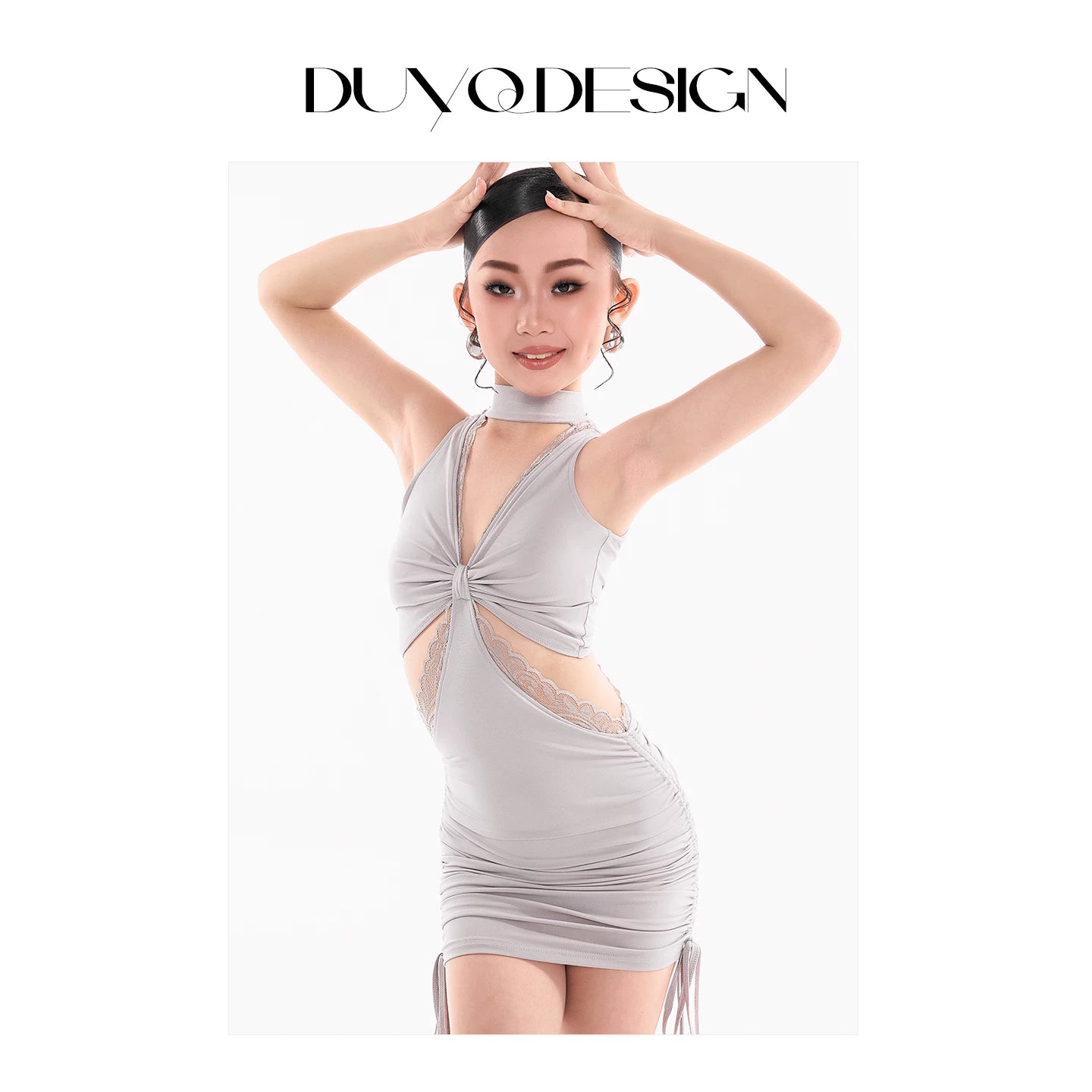 DUYQ children's style "Mountain Awakening Spring" 011 original hollow dress Latin dance girls practice clothes