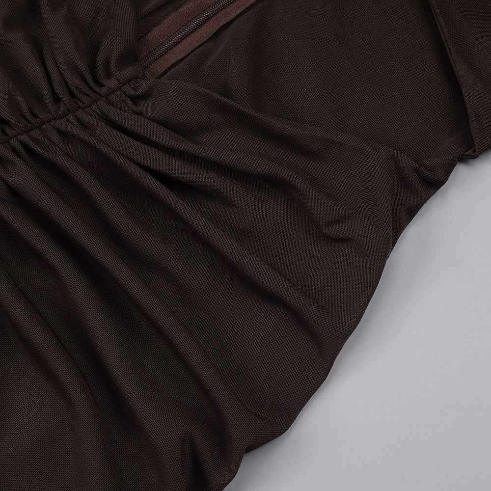 BD2671 Navel-baring mesh dress with large skirt