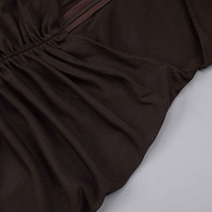 BD2671 Navel-baring mesh dress with large skirt