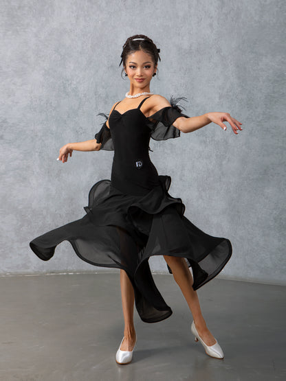 TID ballroom dance suit summer new 2-piece ballroom dance waltz swing skirt practice suit dance skirt